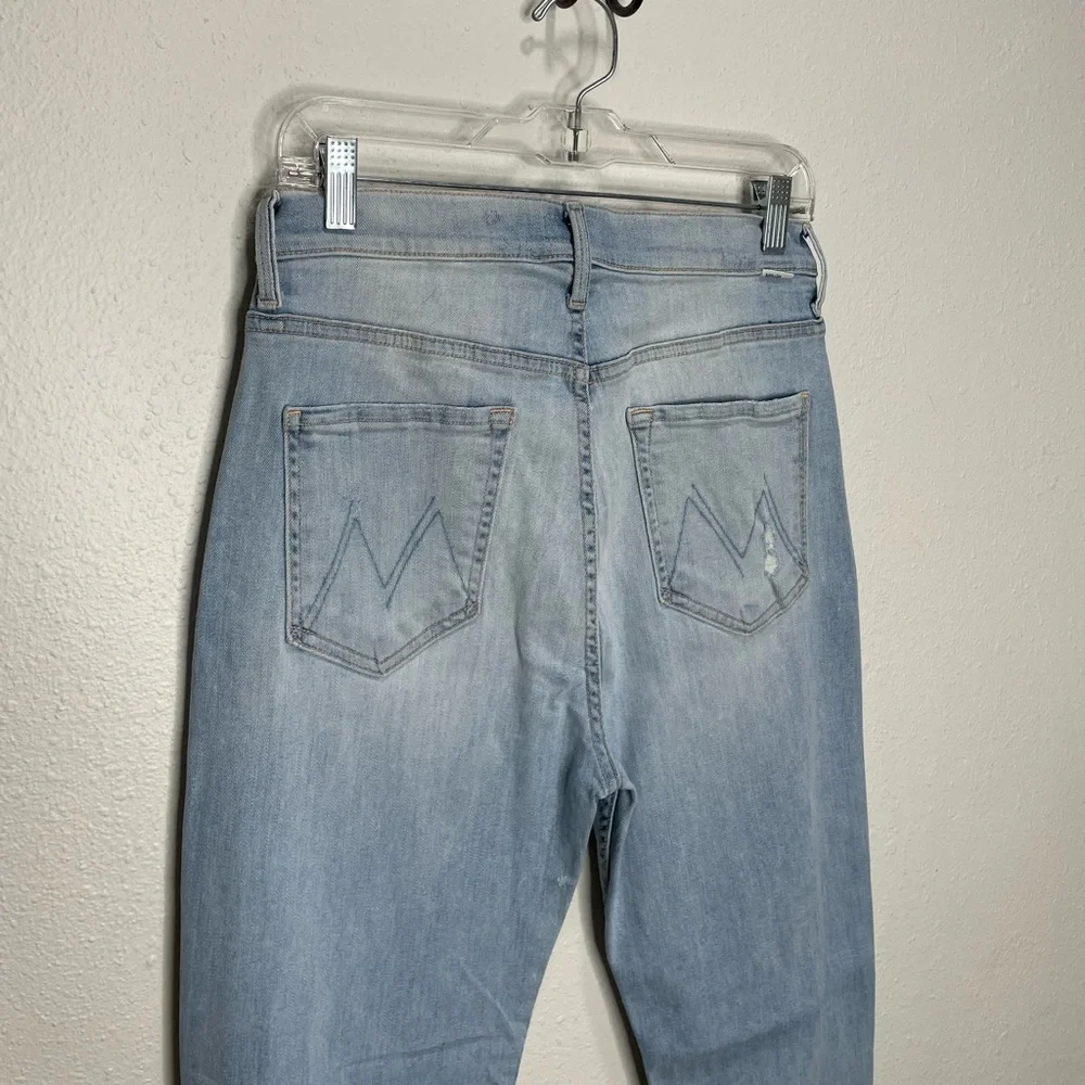 MOTHER Denim High Waisted Rider Ankle Fray In Island Afterhours 30 NWOT